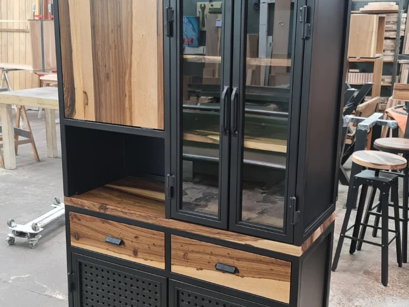 Wood/Metal Two door unit with Dresser top options