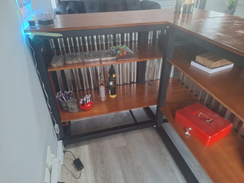 L Shape Metal & Wood Bar